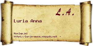 Luria Anna névjegykártya