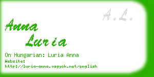 anna luria business card